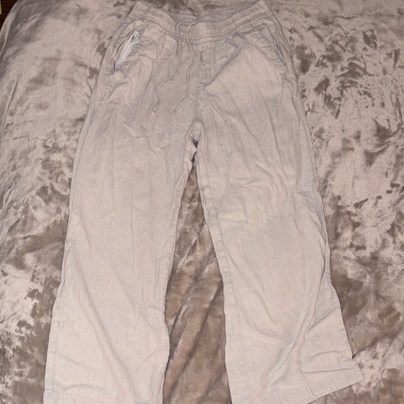 Mid-Rise Wide-Leg Linen-Blend Pull-On Pants - Picture 2 of 3